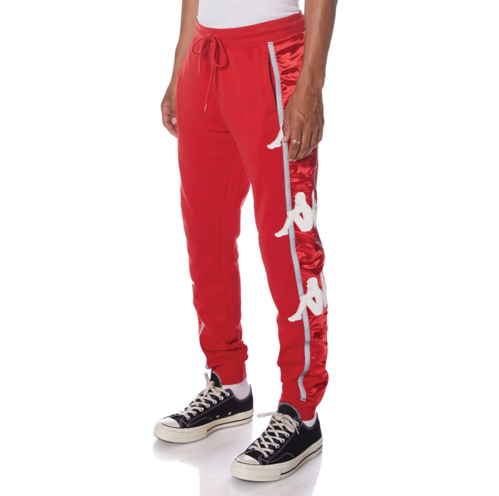 Pantalones Deportivos Kappa Authentic Clint Rojos Blancos | 56913-LOIV