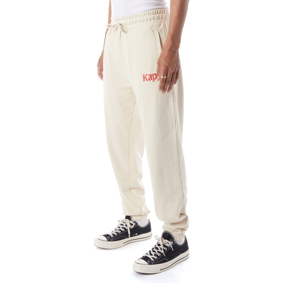 Pantalones Deportivos Kappa Authentic Coevorden Beige Blancos | 48739-VFHD