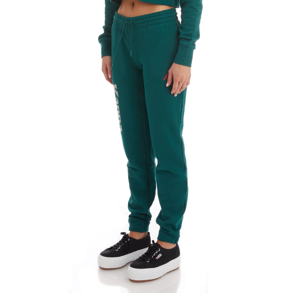 Pantalones Deportivos Kappa Authentic Glitty Verdes Oscuro | 46512-BJOZ