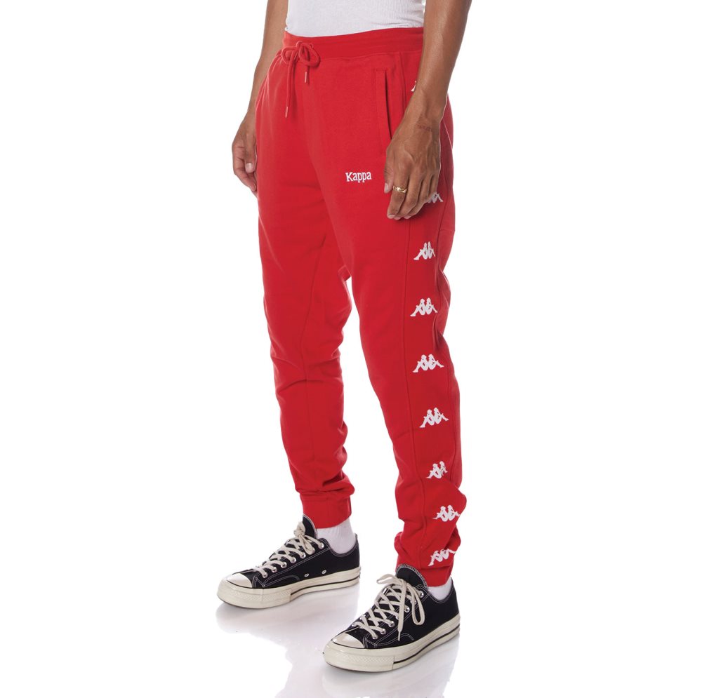 Pantalones Deportivos Kappa Authentic Volki Rojos Blancos | 01589-LOZD