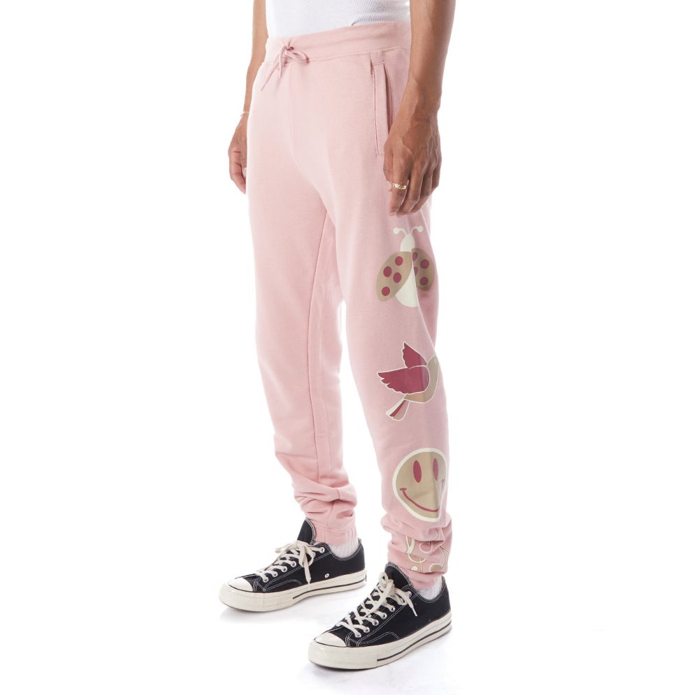 Pantalones Deportivos Kappa Logo Barillas Rosas Claro | 31786-GTPK