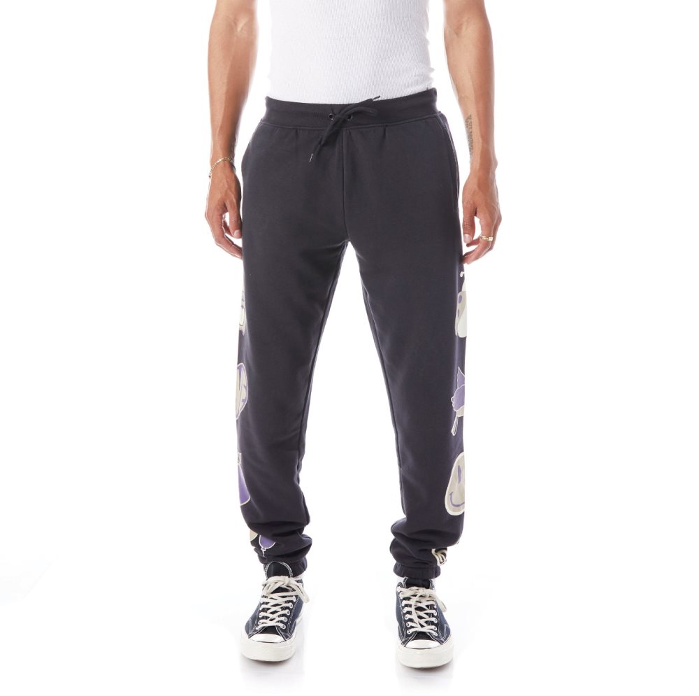 Pantalones Deportivos Kappa Logo Barillas Negros | 65374-FSZX