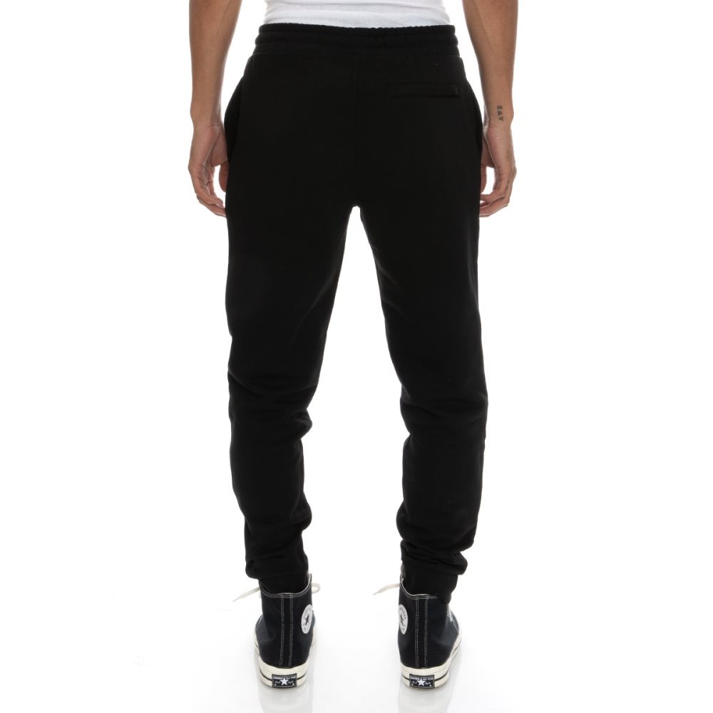 Pantalones Deportivos Kappa Logo Fleece Zanok Negros | 53924-MOTN