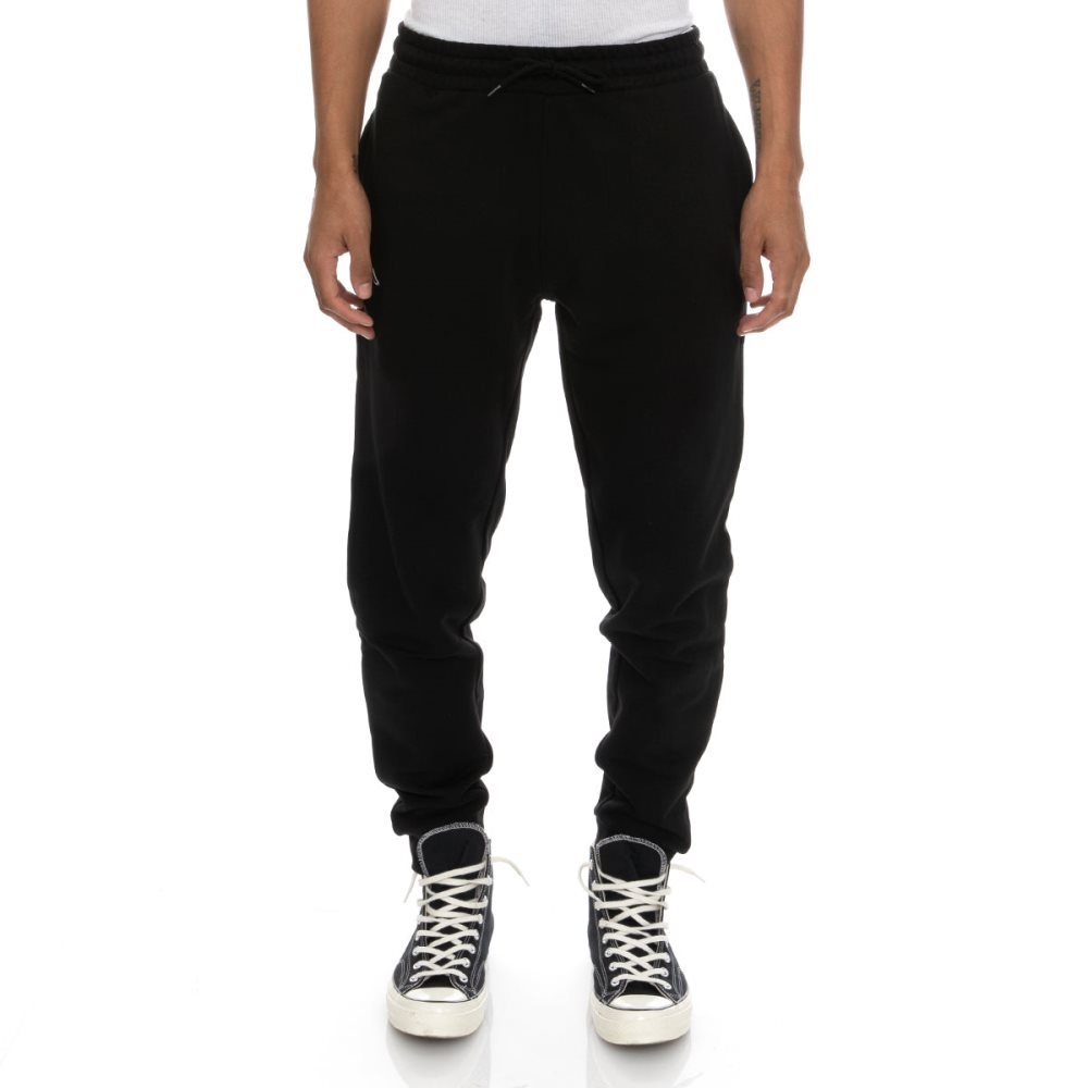 Pantalones Deportivos Kappa Logo Fleece Zanok Negros | 53924-MOTN