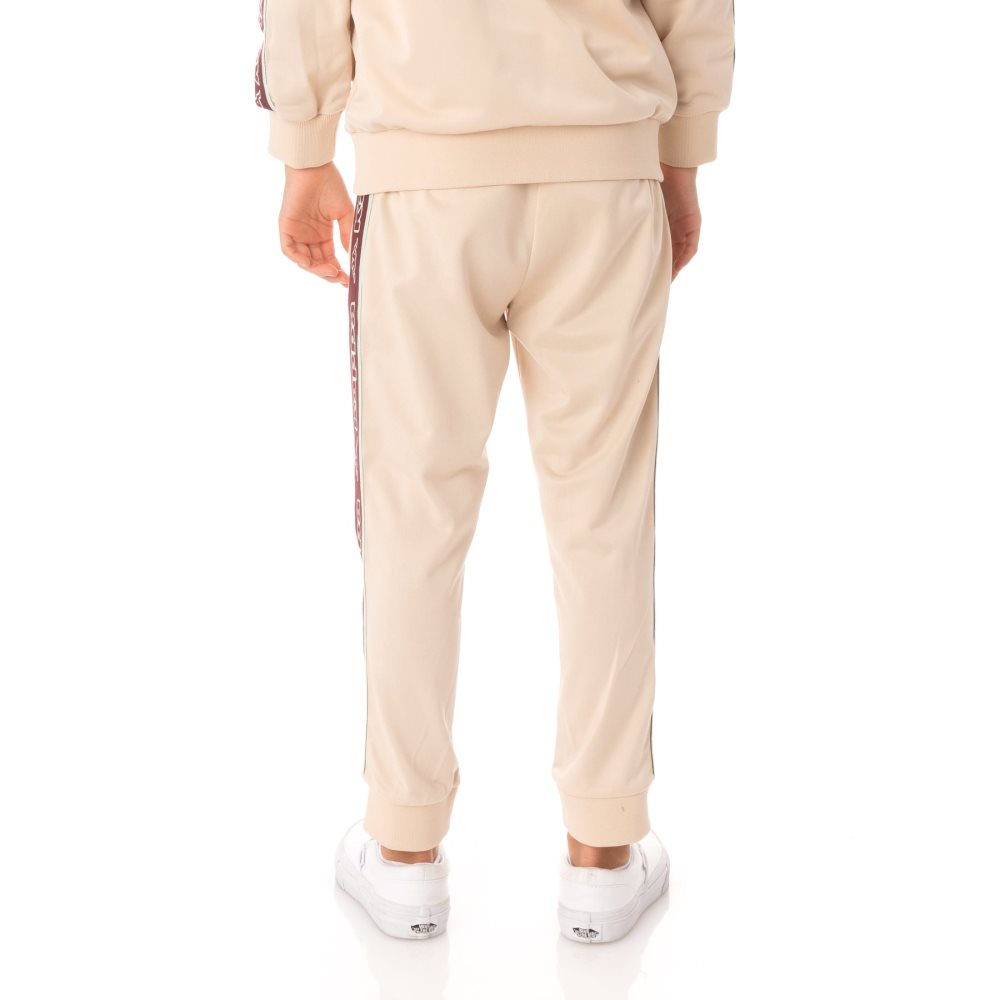 Pantalones Deportivos Kappa Logo Tape Alic 2 Beige | 06583-WDRF