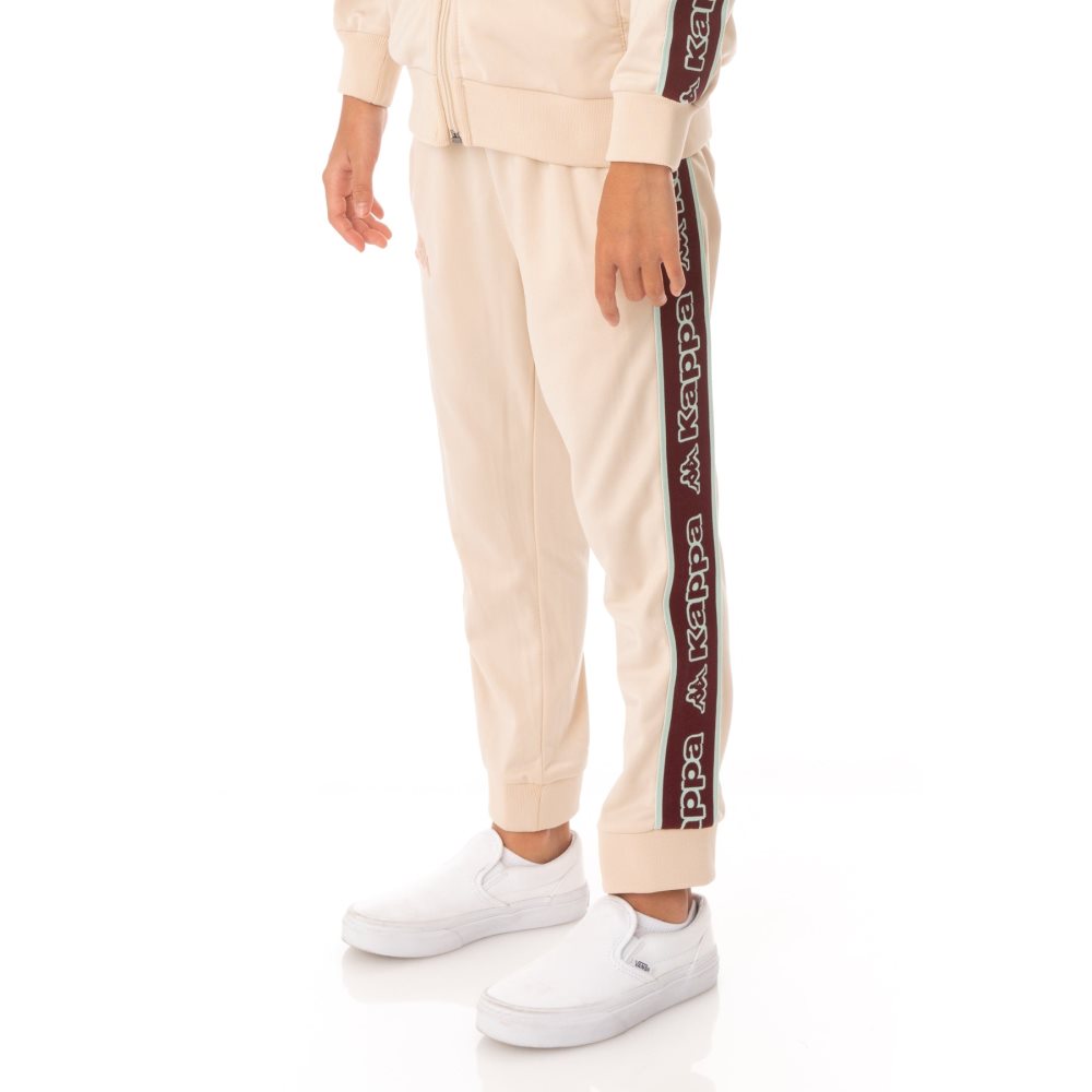 Pantalones Deportivos Kappa Logo Tape Alic 2 Beige | 37802-GWOE