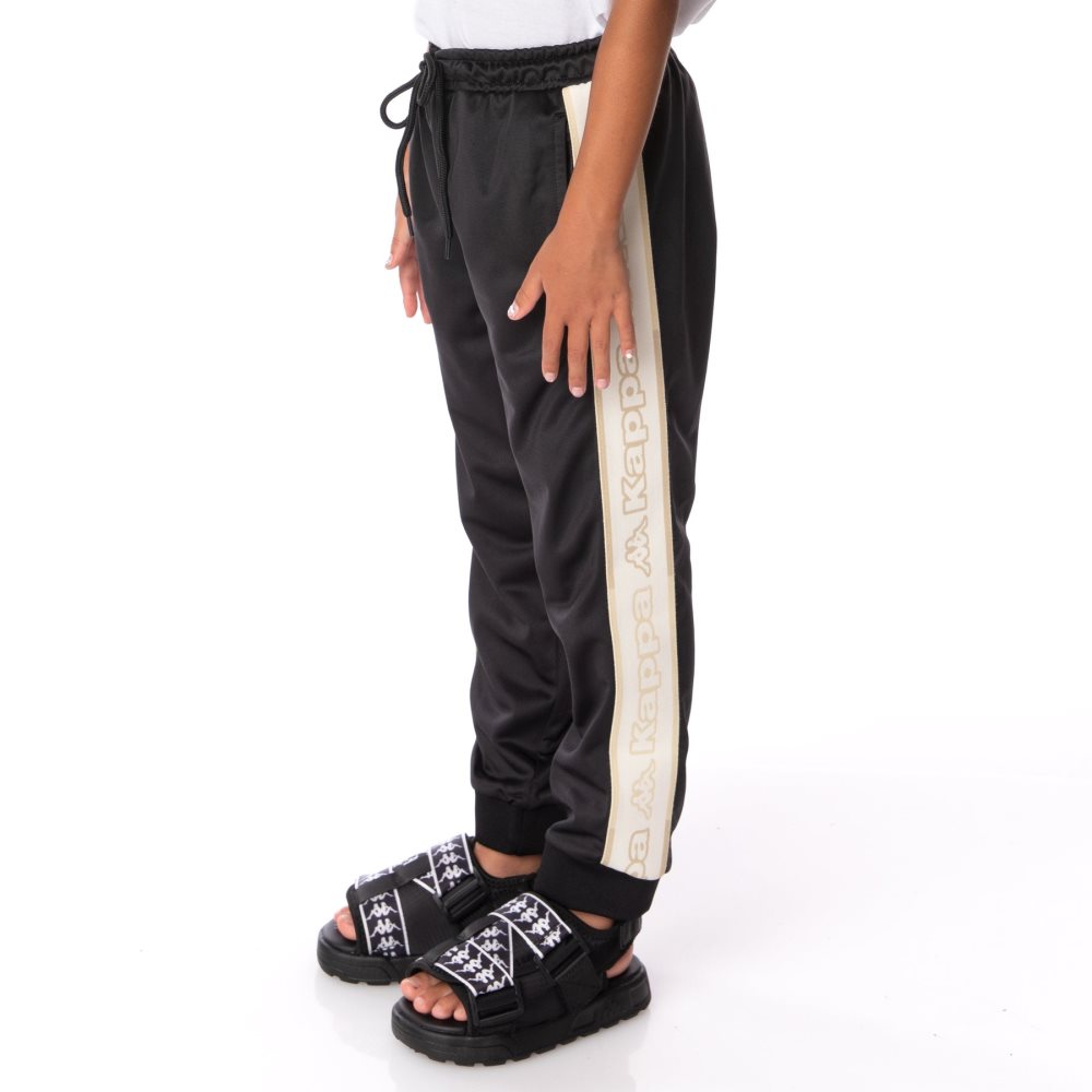 Pantalones Deportivos Kappa Logo Tape Alic 2 Negros | 87153-SDGQ