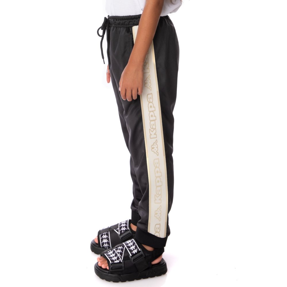 Pantalones Deportivos Kappa Logo Tape Alic 2 Negros | 87153-SDGQ