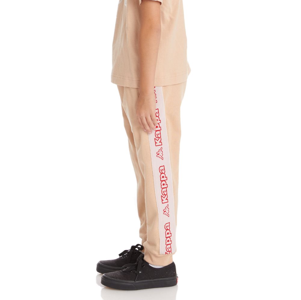 Pantalones Deportivos Kappa Logo Tape Anira 2 Beige | 95248-FLTE