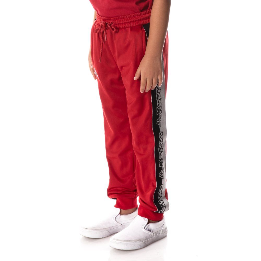 Pantalones Deportivos Kappa Logo Tape Dalic Rojos | 15249-SNHX