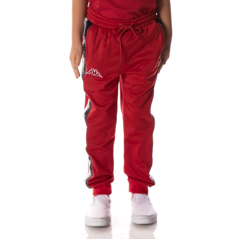 Pantalones Deportivos Kappa Logo Tape Dalic Rojos | 15249-SNHX