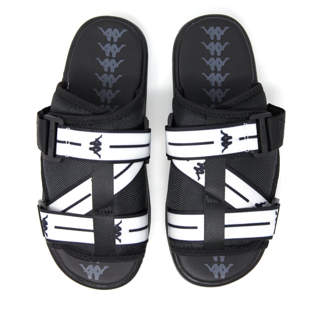 Sandalias Kappa Authentic Jpn Mitel Negros Blancos | 34679-GYHJ