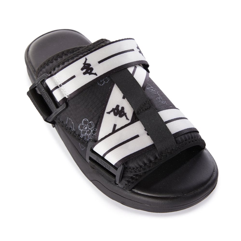 Sandalias Kappa Authentic Jpn Ridew 1 Negros Blancos | 15308-KGFU