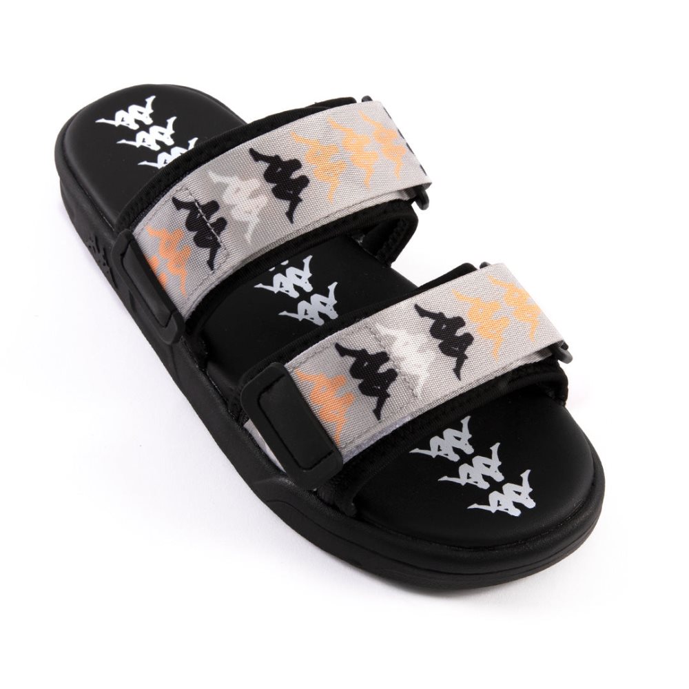 Sandalias de Diapositivas Kappa 222 Banda Aster 6 Negros Amarillos Claro | 20657-BPLR