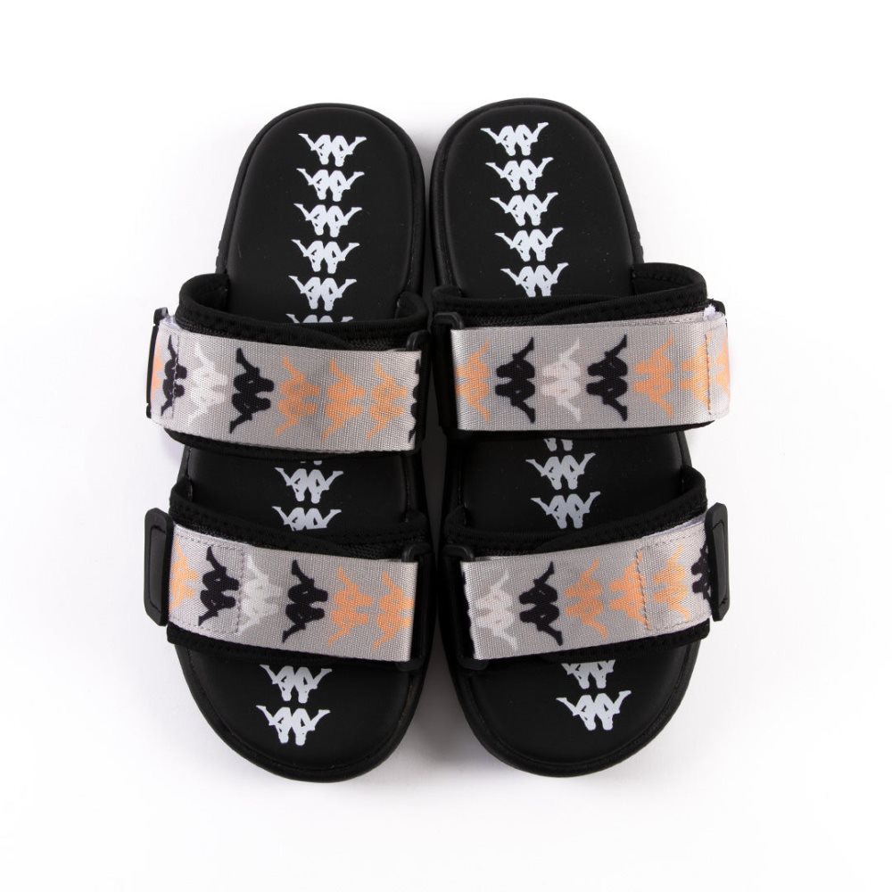 Sandalias de Diapositivas Kappa 222 Banda Aster 6 Negros Amarillos Claro | 20657-BPLR