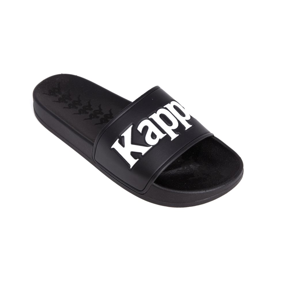 Sandalias de Diapositivas Kappa 222 Banda Adam 9 Negros Blancos | 23189-VGSL