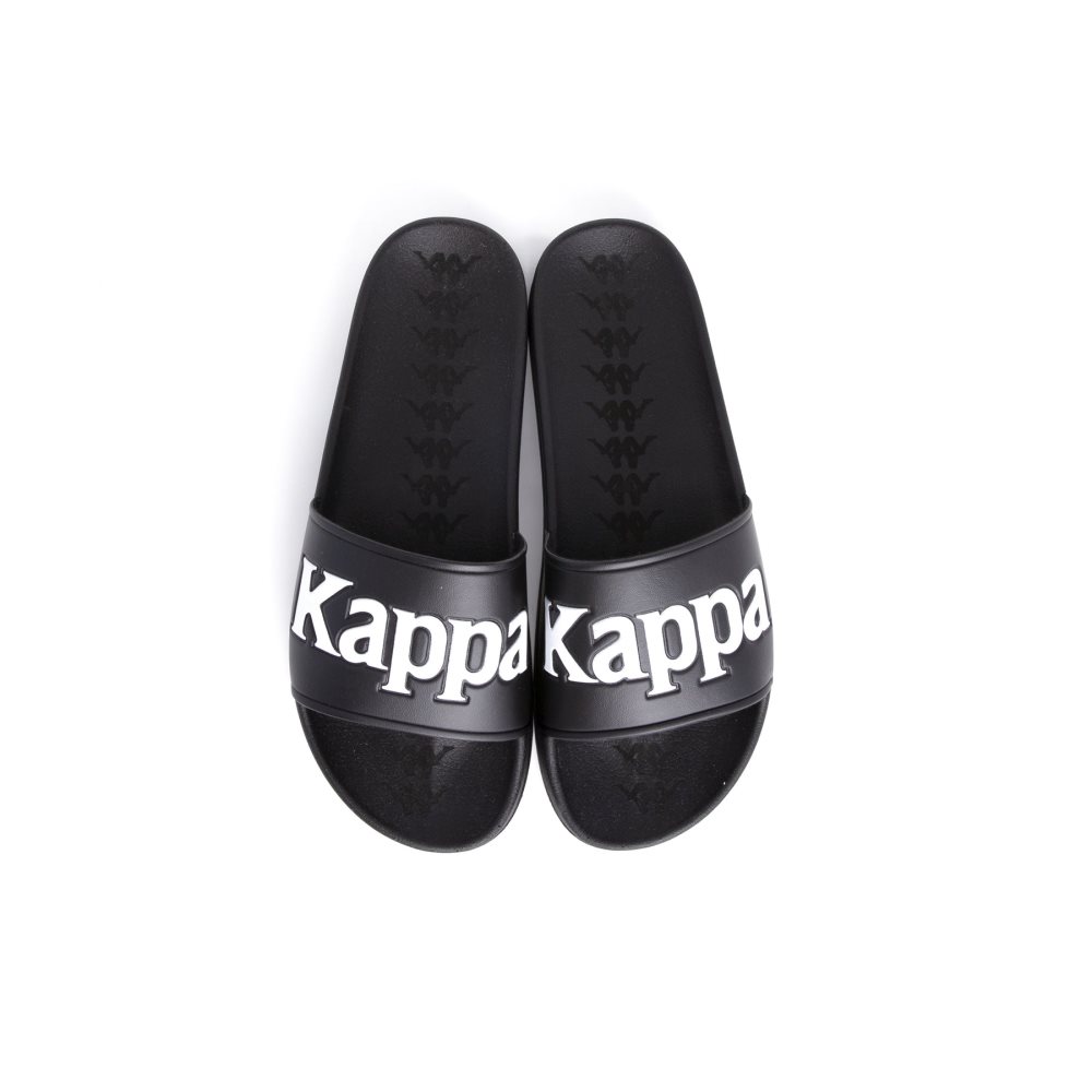 Sandalias de Diapositivas Kappa 222 Banda Adam 9 Negros Blancos | 23189-VGSL