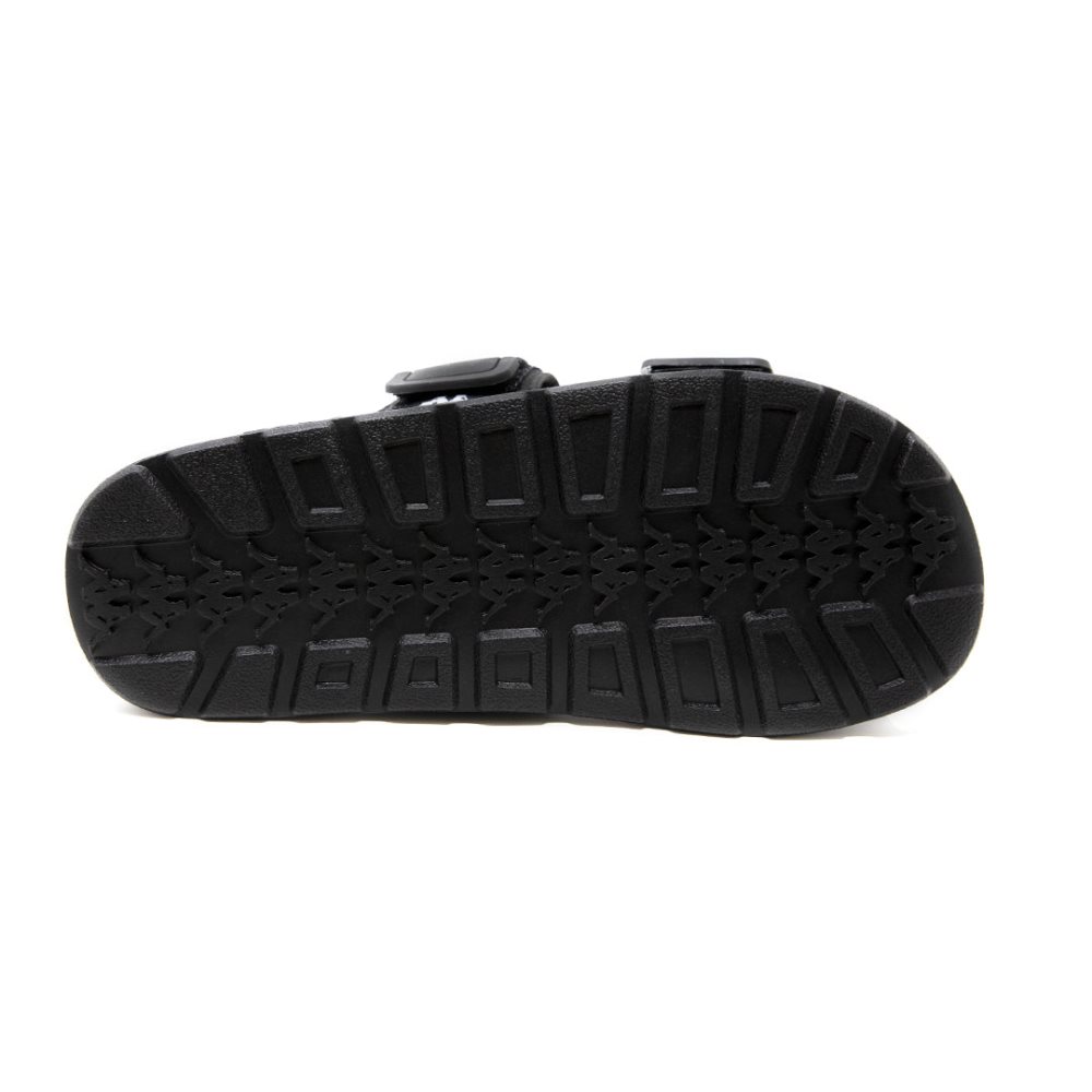 Sandalias de Diapositivas Kappa 222 Banda Aster 4 Negros Blancos | 67432-BJTS