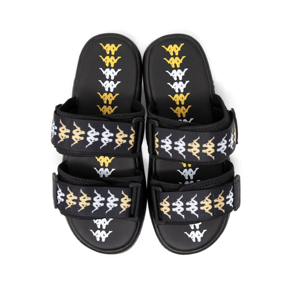 Sandalias de Diapositivas Kappa 222 Banda Aster 4 Negros Blancos | 67432-BJTS