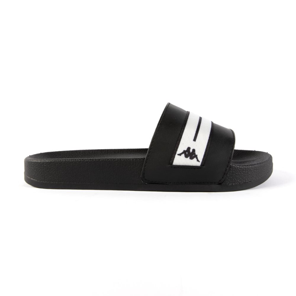 Sandalias de Diapositivas Kappa Authentic Aseir 1 Negros Blancos | 21457-RAHY