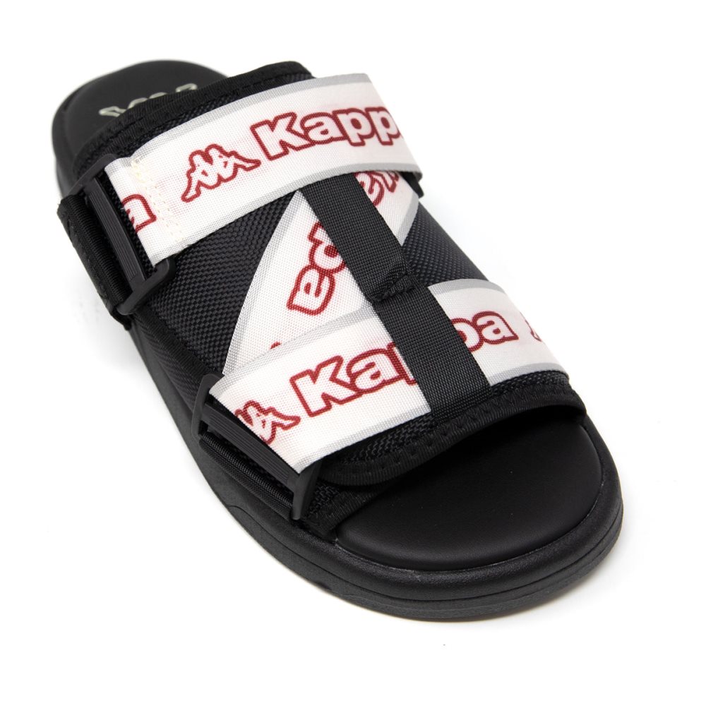 Sandalias de Diapositivas Kappa Logo Tape Kalpi Negros | 17842-KHMO