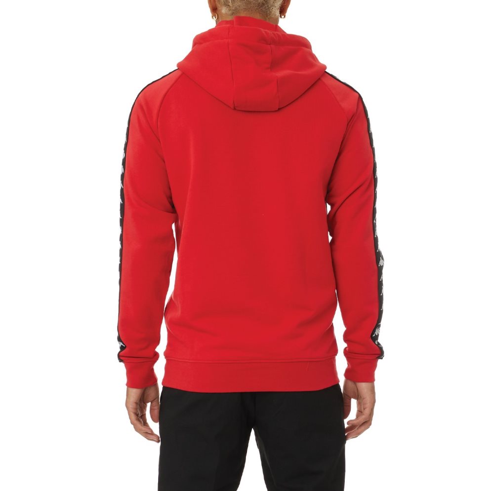 Sudadera Con Capucha Kappa 222 Banda Hurtado 2 Rojos Negros | 07829-GICW