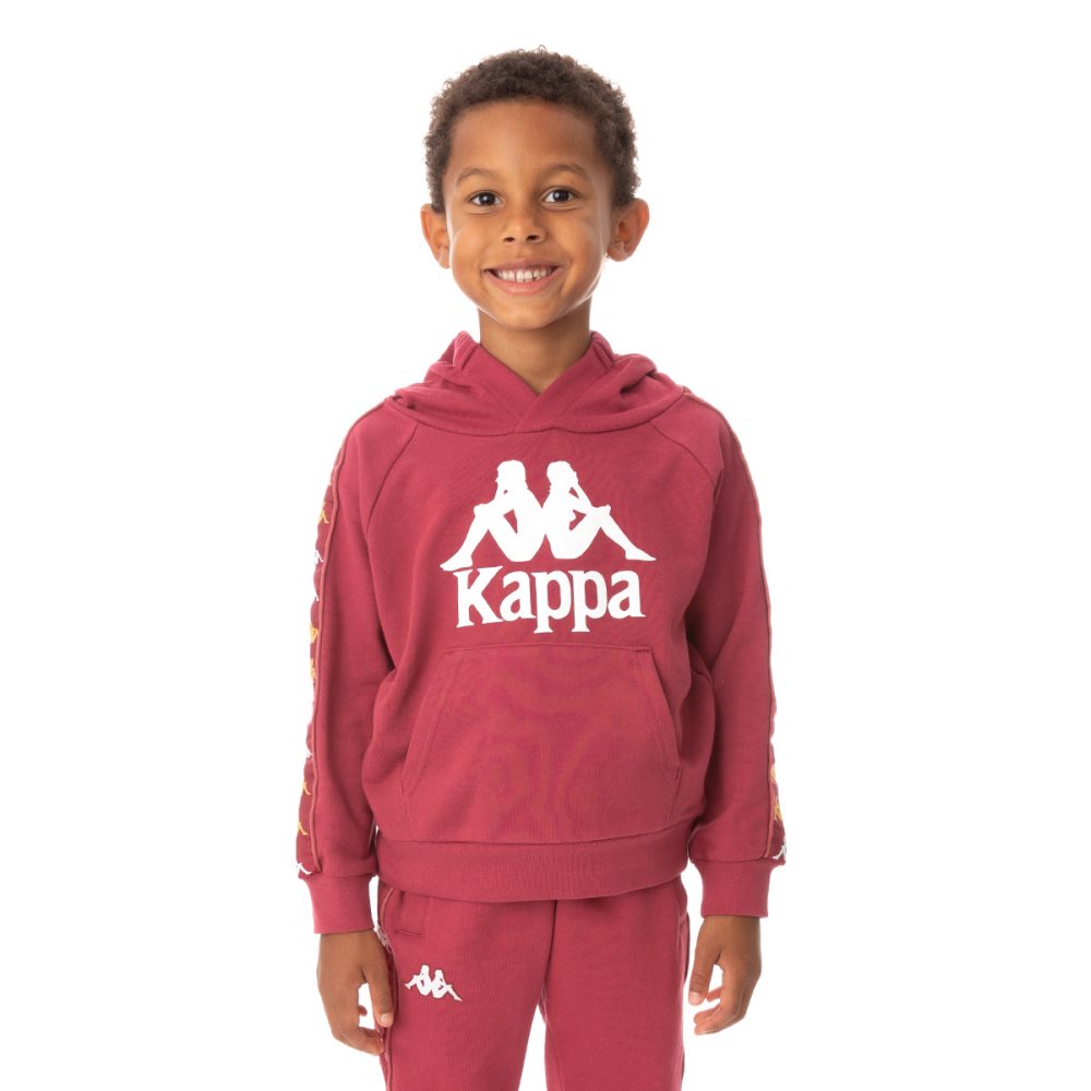 Sudadera Con Capucha Kappa 222 Banda Hurtadon Vino | 30892-OHSZ