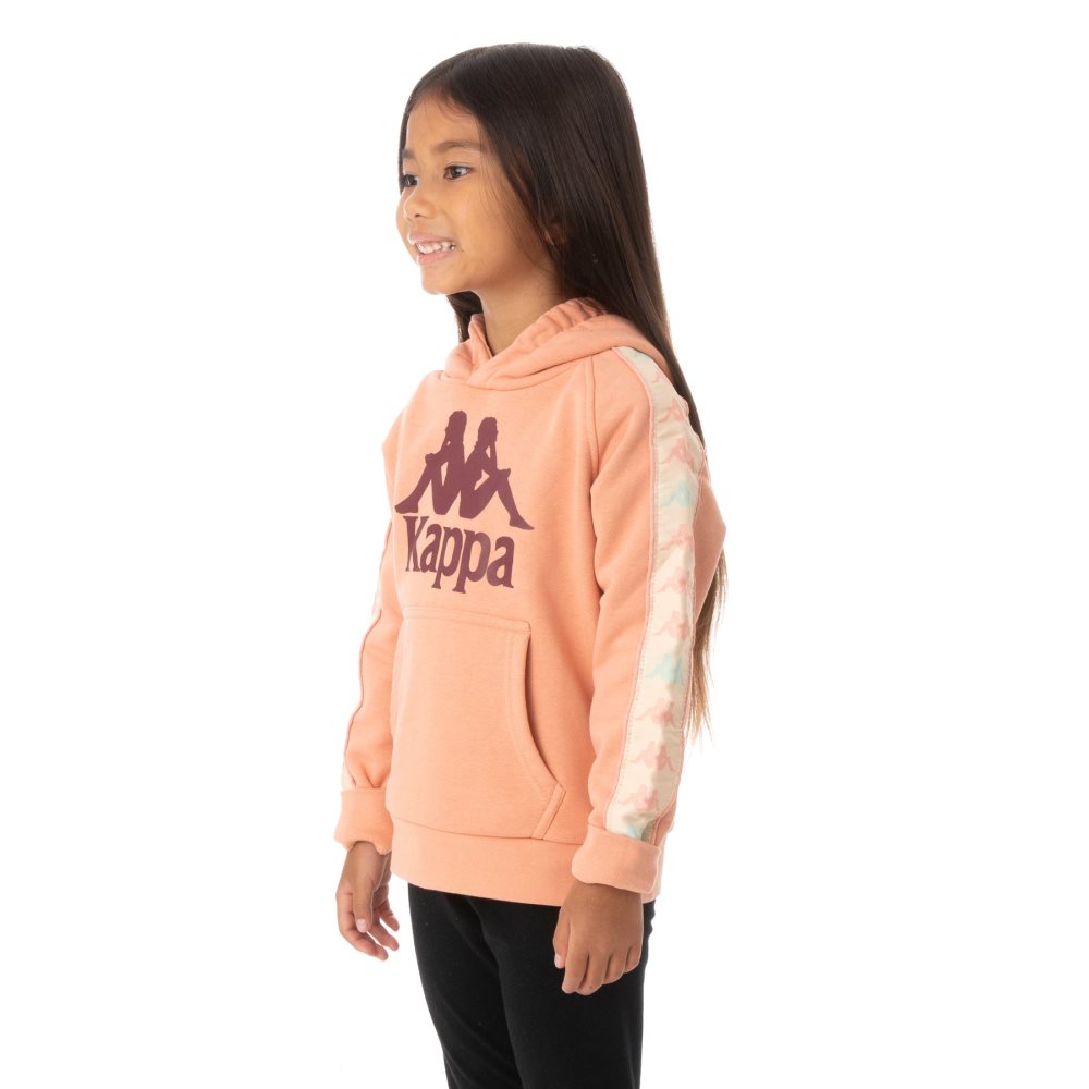 Sudadera Con Capucha Kappa 222 Banda Hurtado 3 Rosas Coral | 45063-MEHL