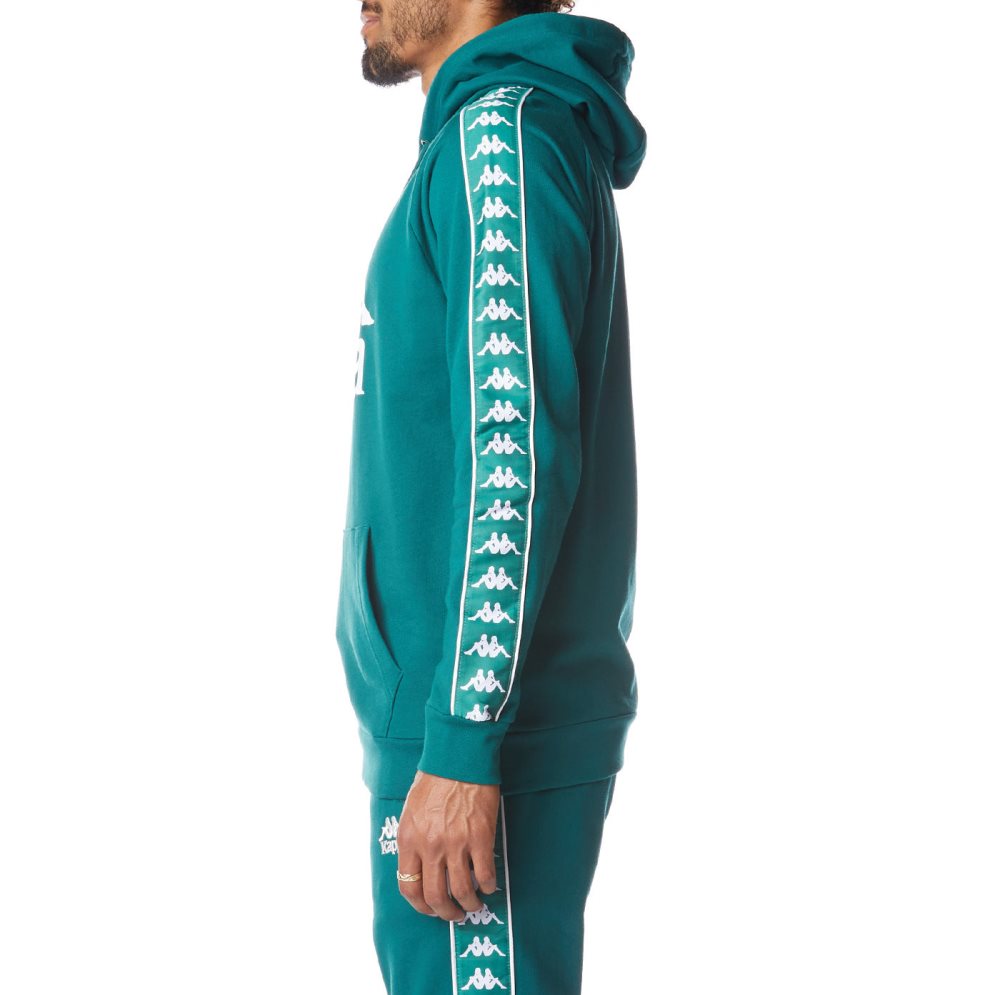 Sudadera Con Capucha Kappa 222 Banda Hurtado 2 Verdes | 62078-RDSE