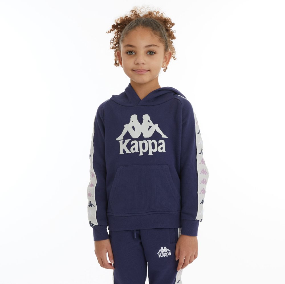 Sudadera Con Capucha Kappa 222 Banda Hurtado 4 Azul Marino | 78041-BGFR