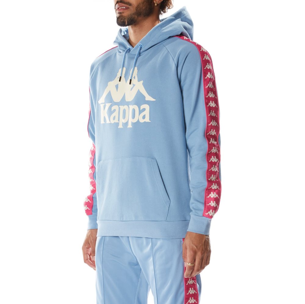 Sudadera Con Capucha Kappa 222 Banda Hurtado 2 Azules Claro Rosas | 79360-BRAT