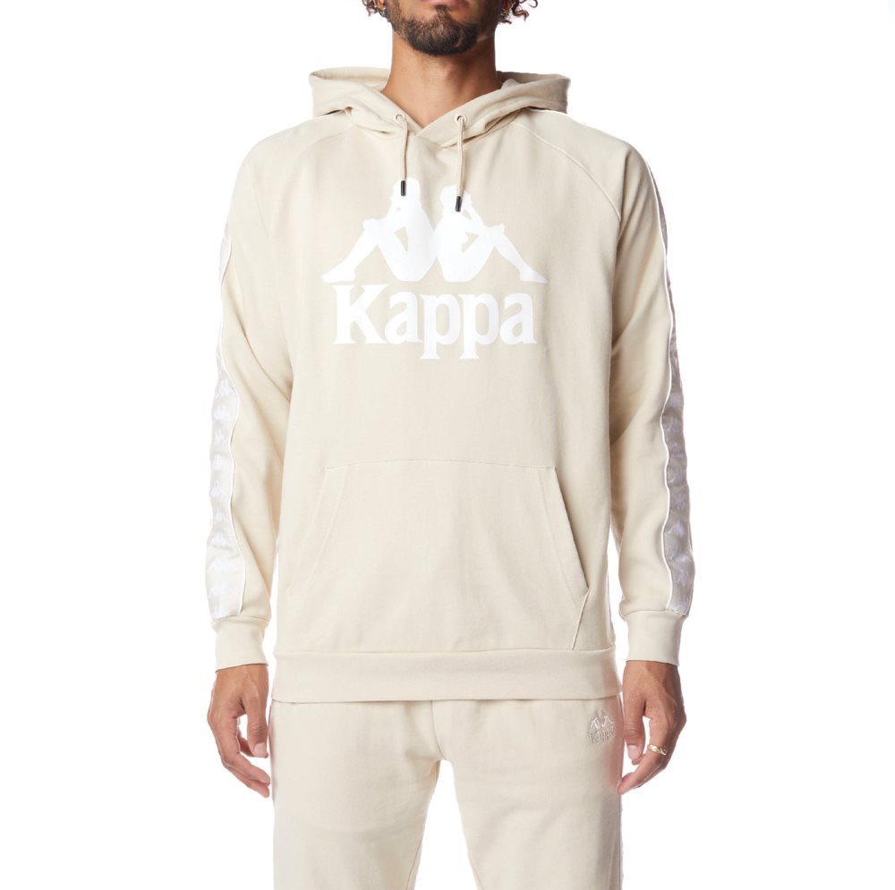 Sudadera Con Capucha Kappa 222 Banda Hurtado 2 Beige Blancos | 85374-VMNR