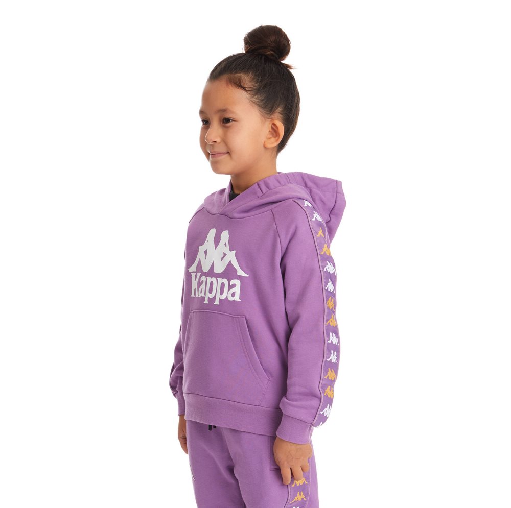 Sudadera Con Capucha Kappa 222 Banda Hurtadon Morados Lavanda | 95814-ESOJ