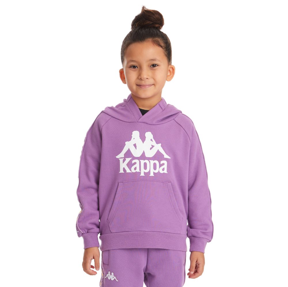 Sudadera Con Capucha Kappa 222 Banda Hurtadon Morados Lavanda | 95814-ESOJ