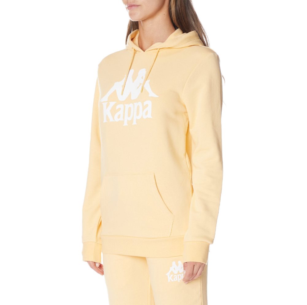 Sudadera Con Capucha Kappa Authentic Ambanja Amarillos Claro Blancos | 21054-GINC