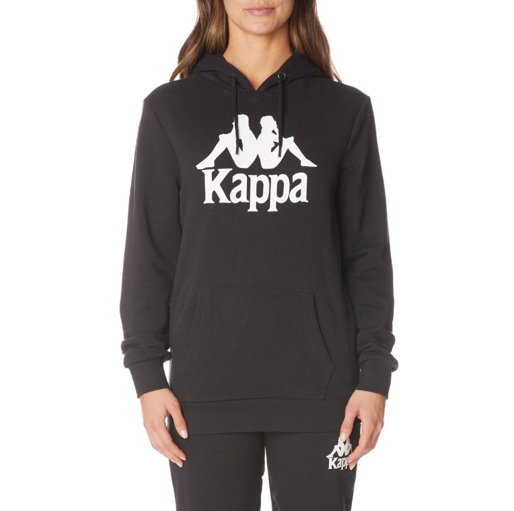 Sudadera Con Capucha Kappa Authentic Ambanja Negros | 25379-EOSB