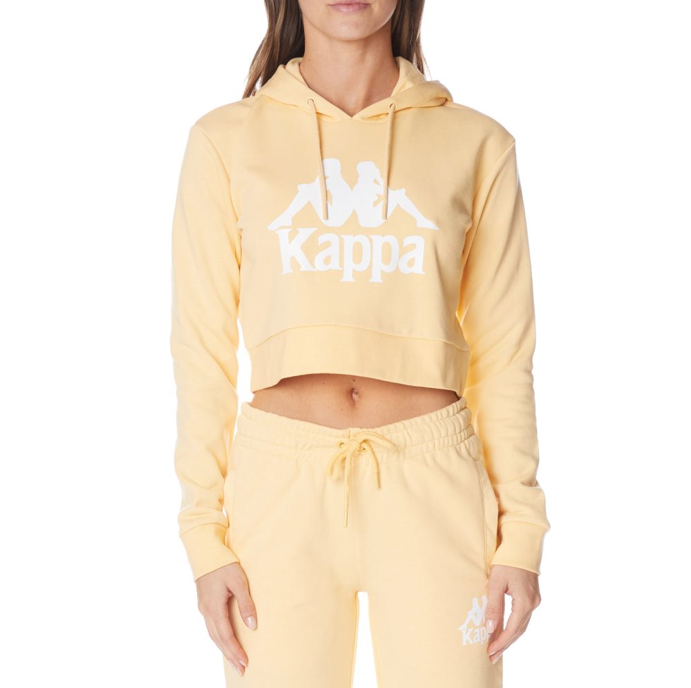 Sudadera Con Capucha Kappa Authentic Ambatobeny Amarillos Claro Blancos | 32601-CVIY