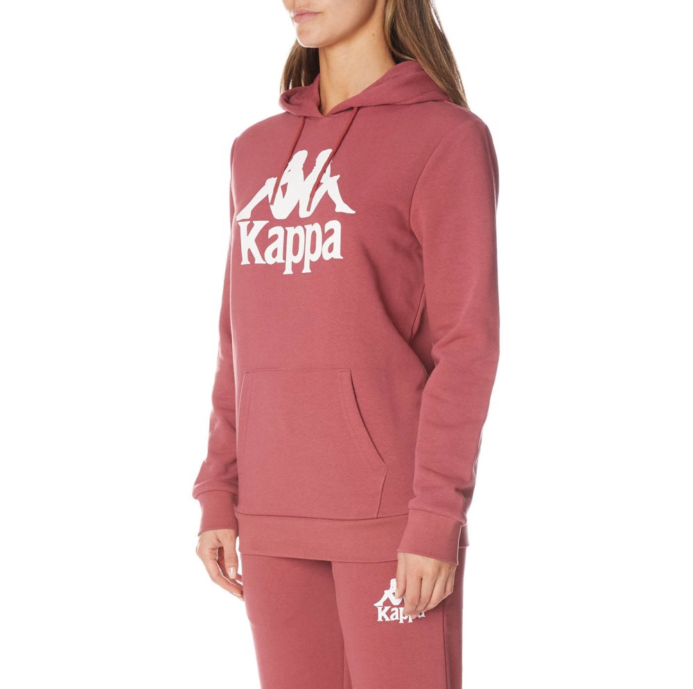 Sudadera Con Capucha Kappa Authentic Ambanja Vino | 37184-PAYM