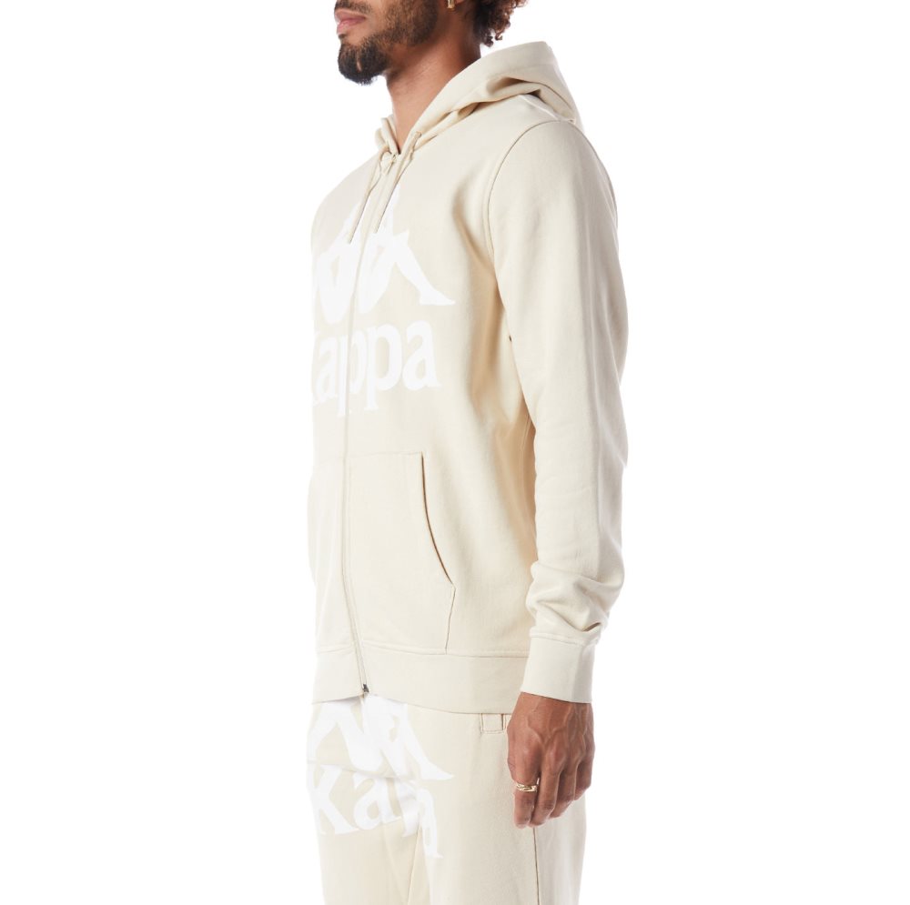 Sudadera Con Capucha Kappa Authentic Awert Beige Blancos | 27510-COXB