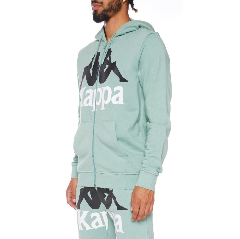 Sudadera Con Capucha Kappa Authentic Awert Verde Oliva | 32695-YZDJ