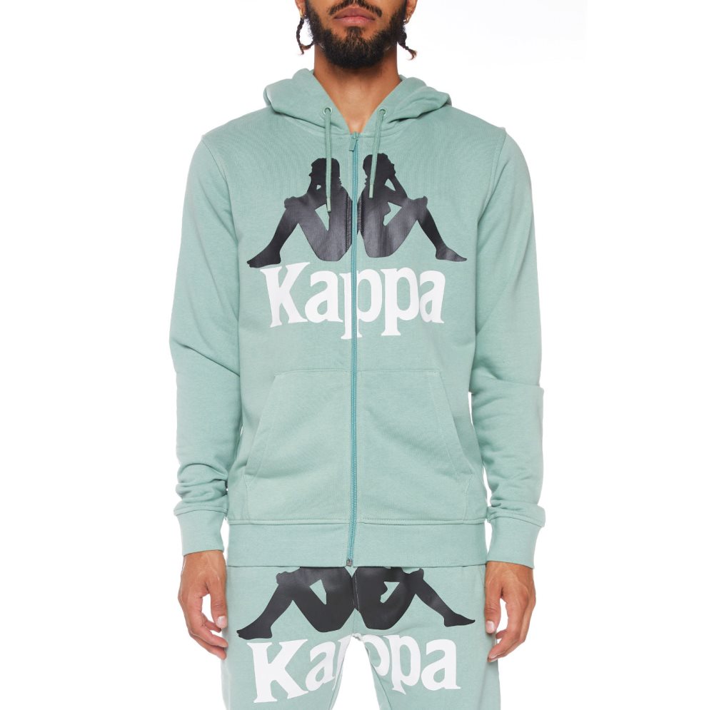 Sudadera Con Capucha Kappa Authentic Awert Verde Oliva | 32695-YZDJ