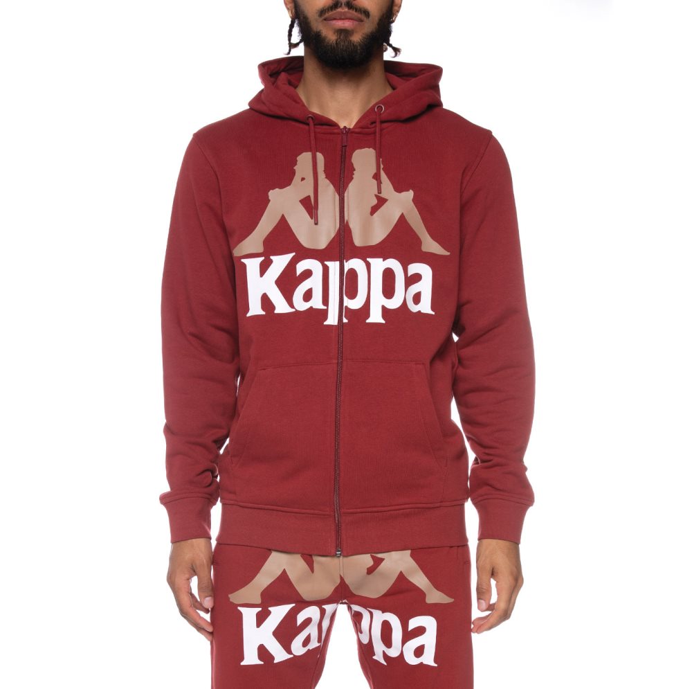 Sudadera Con Capucha Kappa Authentic Awert Vino | 63418-HWUA