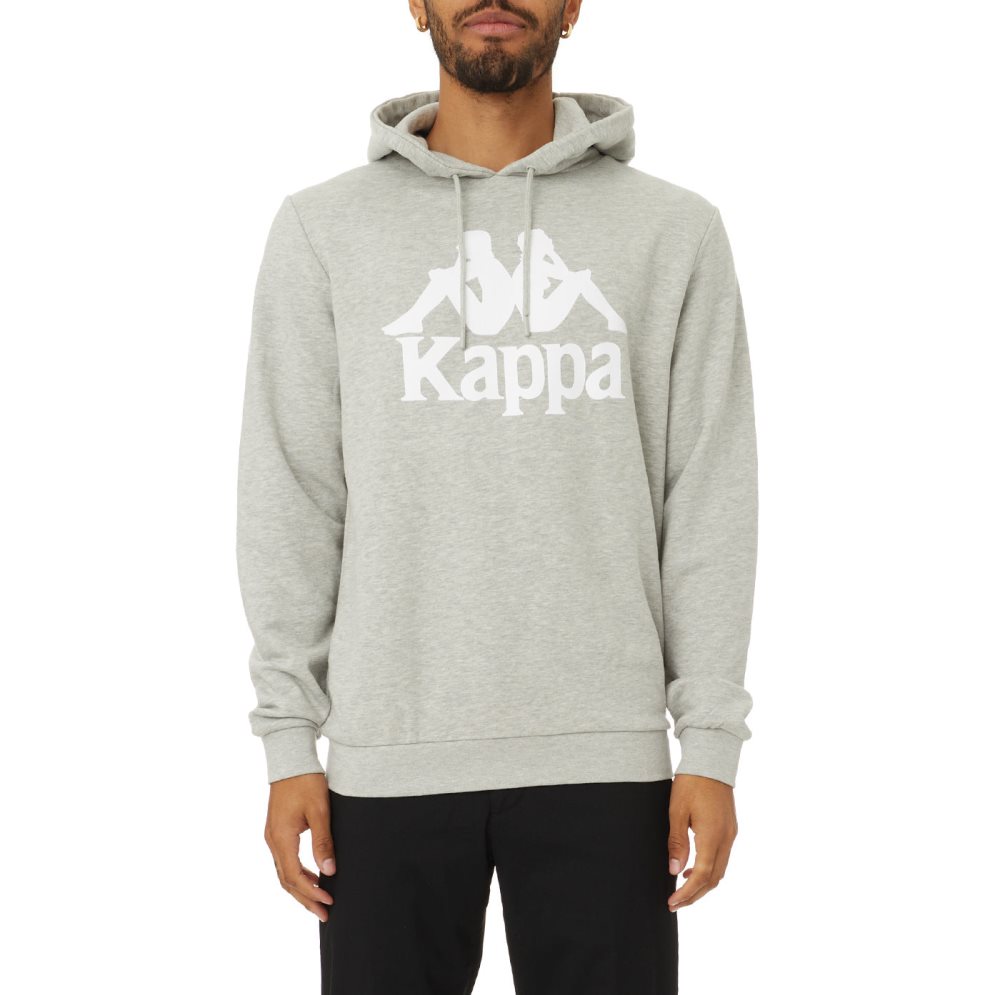 Sudadera Con Capucha Kappa Authentic Esmio 2 Grises Negros | 94382-EZSW