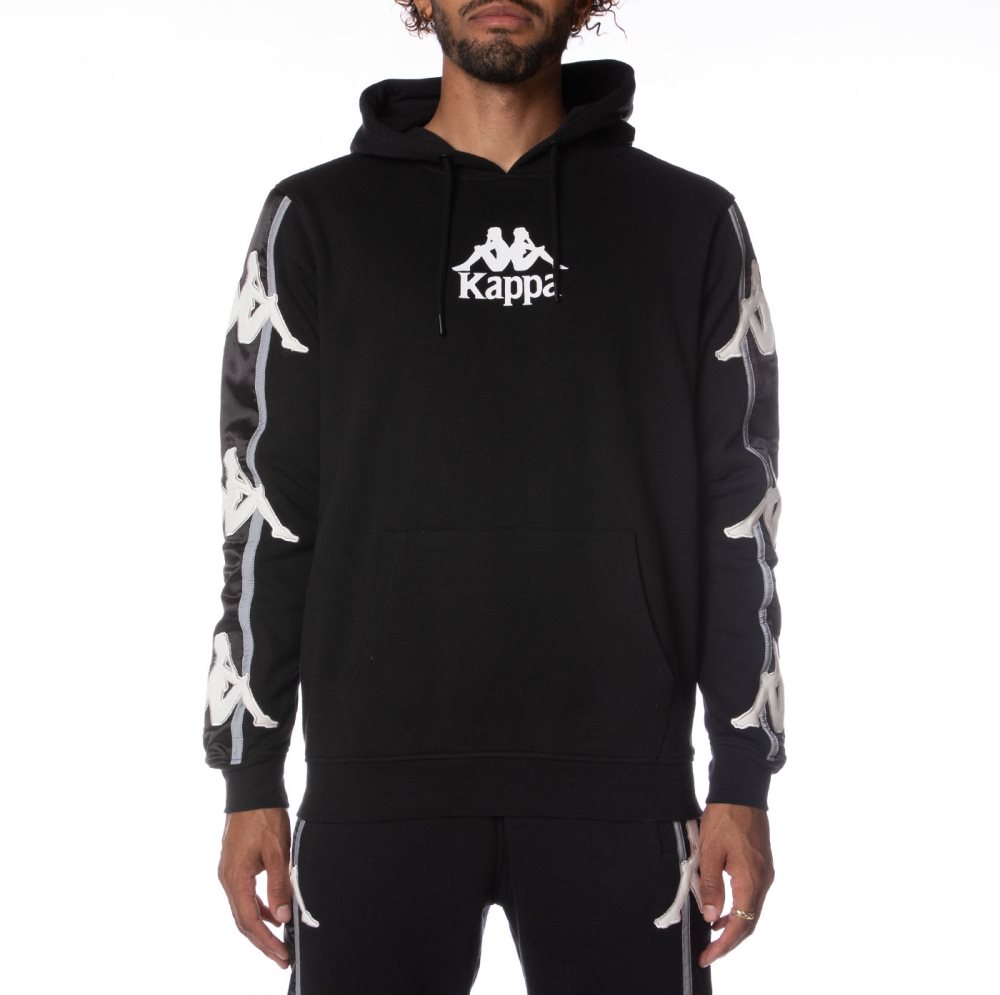 Sudadera Con Capucha Kappa Authentic Hall Negros | 34705-AWOB