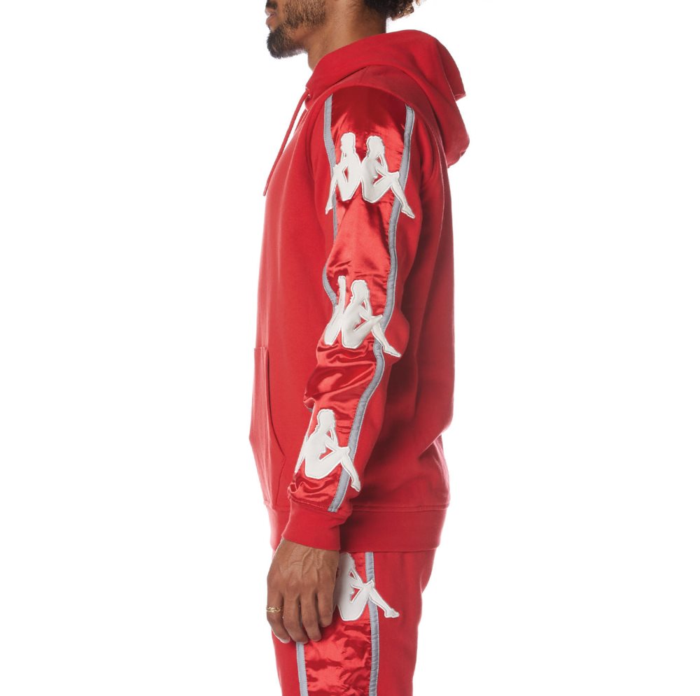 Sudadera Con Capucha Kappa Authentic Hall Rojos Blancos | 45709-WANL