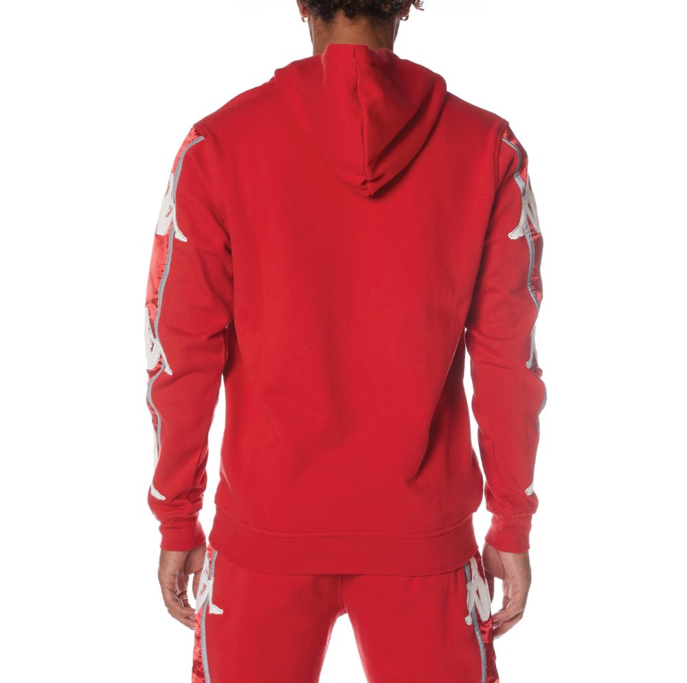 Sudadera Con Capucha Kappa Authentic Hall Rojos Blancos | 45709-WANL