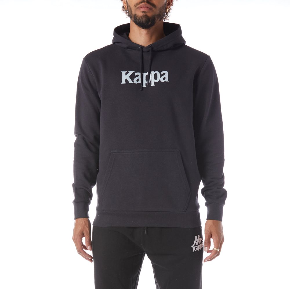 Sudadera Con Capucha Kappa Authentic Haris Negros Grises | 09132-ACFL