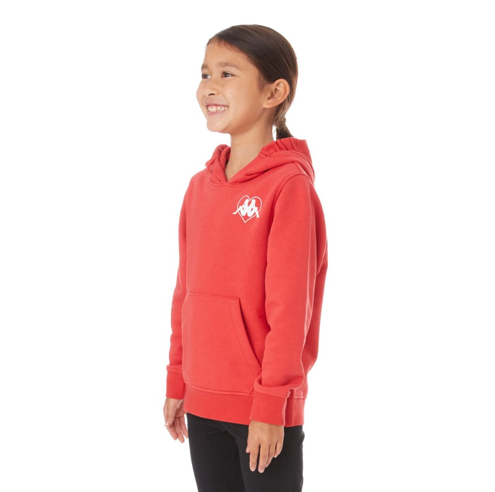 Sudadera Con Capucha Kappa Authentic Love Torun Rojos | 38794-JMEY