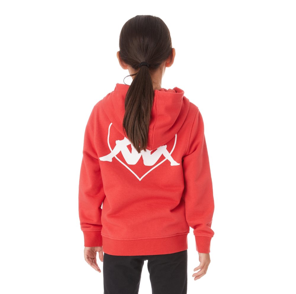 Sudadera Con Capucha Kappa Authentic Love Torun Rojos | 38794-JMEY