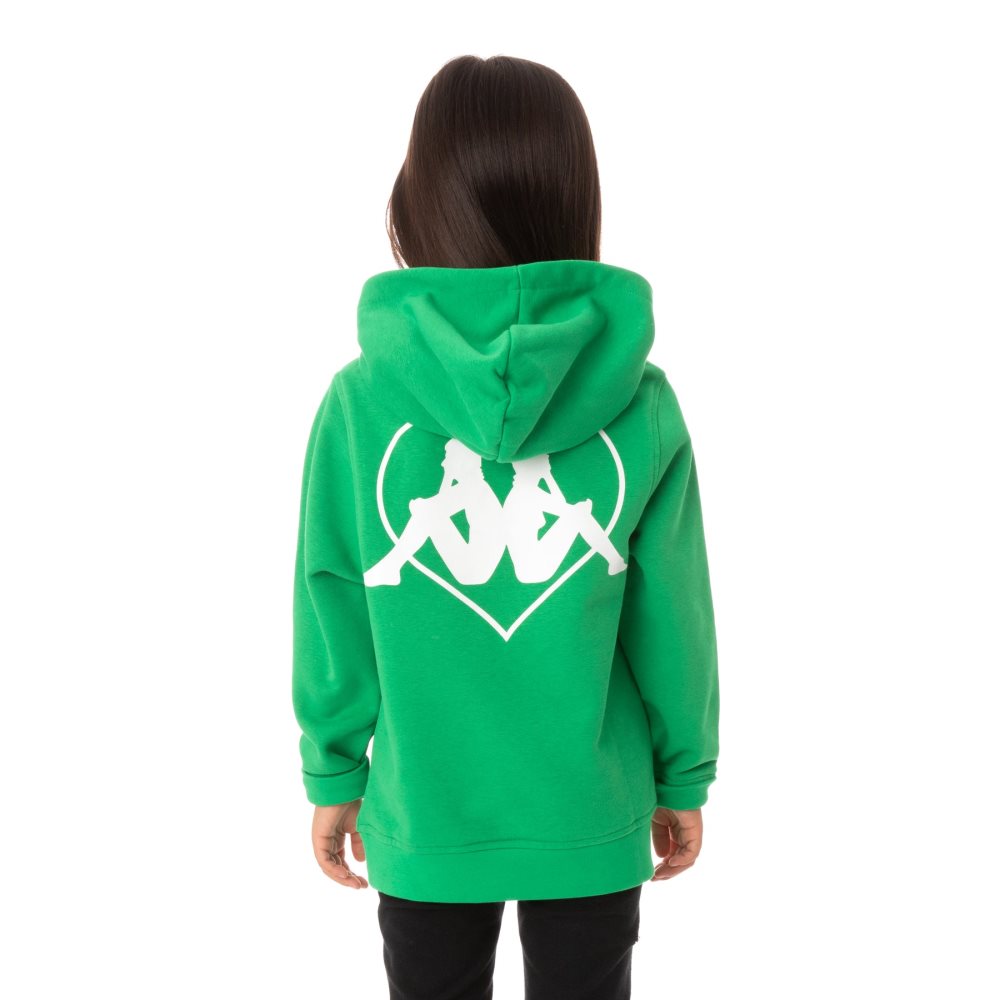 Sudadera Con Capucha Kappa Authentic Love Torun Verdes | 81032-LQKR